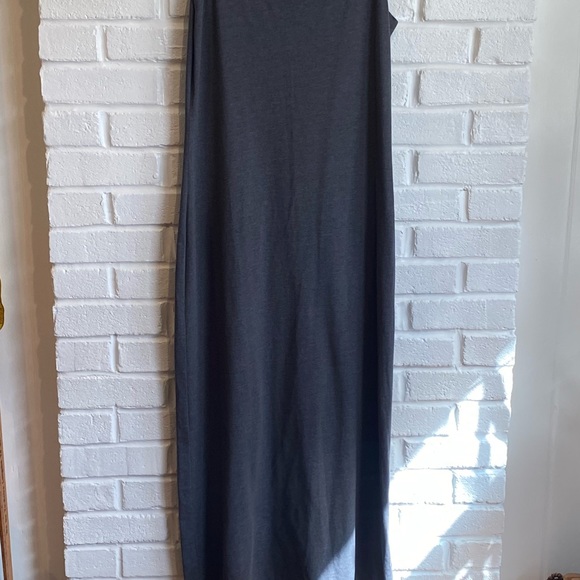 Peruvian connection tank maxi dress size medium gray cotton blend lightweight EC - Picture 2 of 7